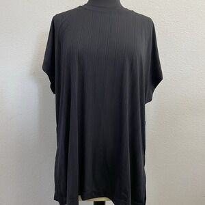 Mono B Women's Gingham Relaxed Fit Athletic Top Black Size Large NWT‎ Flowy
